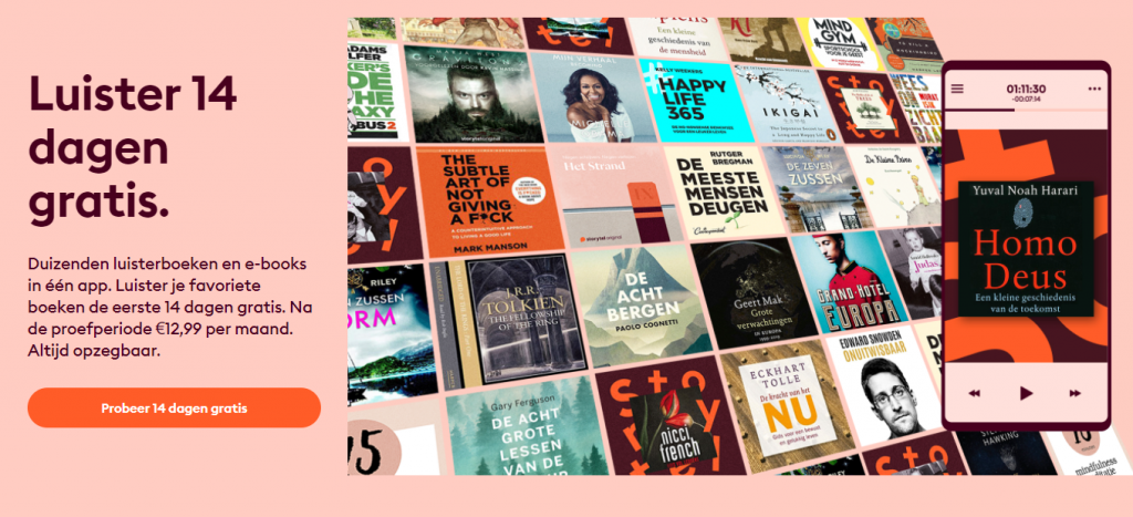 Gratis 2 weken luisterboeken cadeau bij Storytel