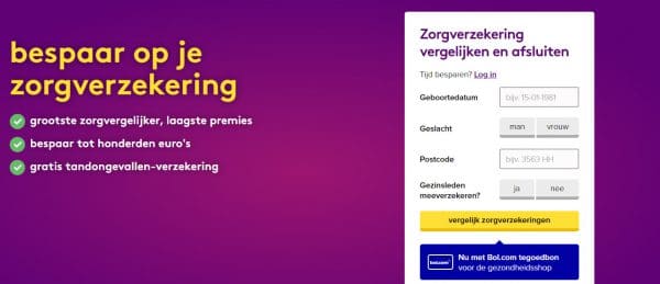 Gratis Bol.com Cadeaubon + Tandongevallen-verzekering + Claimhulp Letselschadecadeau bij afsluiten zorgverzekering