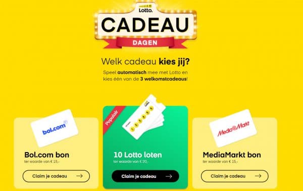 Gratis Bol.com bon cadeau bij meespelen met Lotto