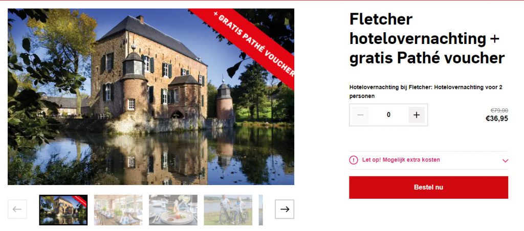 Gratis Pathé midweek voucher cadeau bij hotelovernachting van Fletcher