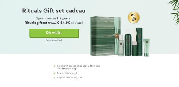 Gratis Rituals Giftset cadeau bij meespelen van VriendenLoterij