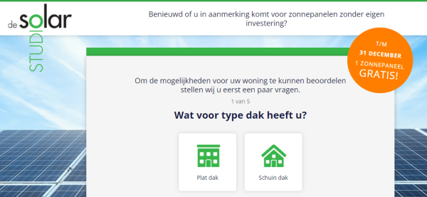 Gratis 1 zonnepaneel + dakscan cadeau van SolarStudio