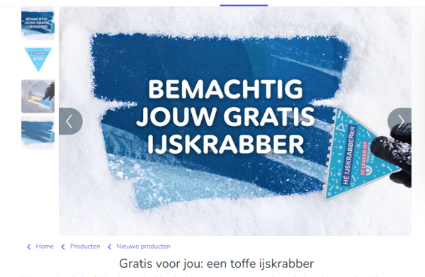 Gratis ijskrabber cadeau voor nieuw klanten van VakantieVeilingen