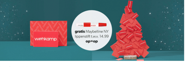 Gratis Maybelline New York lippenstift cadeau bij cadeaubon van Wehkamp