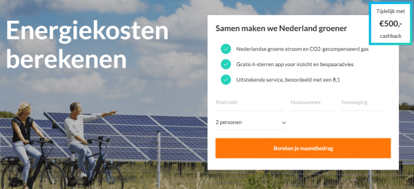 Gratis €500 cashback cadeau bij energie van Engie