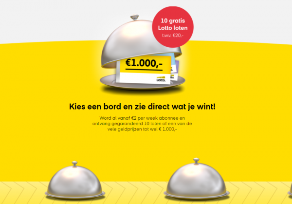 Gratis 10 loten cadeau bij meespelen Lotto