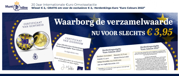 Gratis €2 herdenkingsmunt cadeau van Munt Online