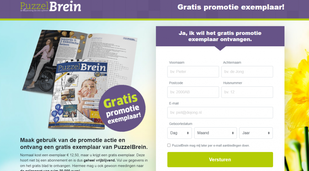 Gratis puzzelboek cadeau van Puzzelbrein