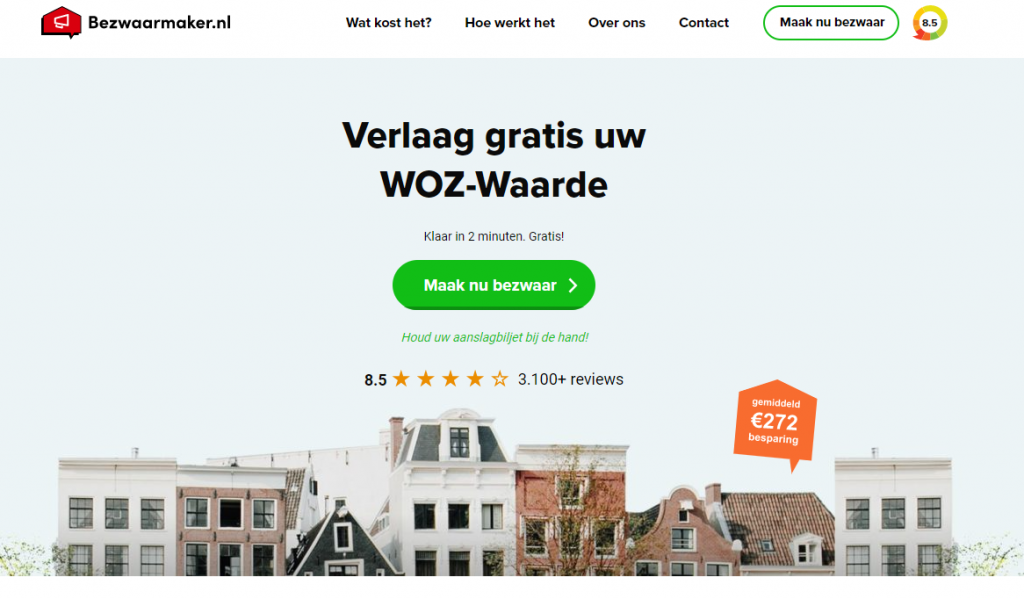 Gratis WOZ-waarde verlagen cadeau bij Bezwaarmaker.nl