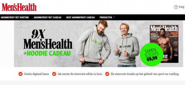 Gratis Men’sHealth hoodie cadeau bij 9 nummers van Men’sHealth