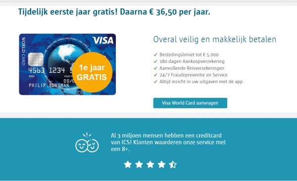 Gratis 1 jaar Visa World Card cadeau van Worldcard.nl