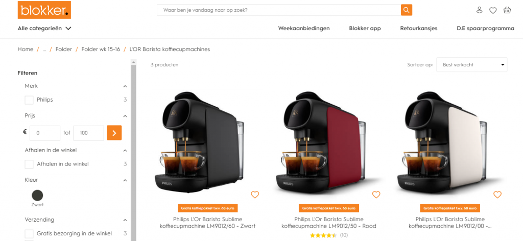 Gratis koffiepakket cadeau bij Philips L’ Or Barista van Blokker