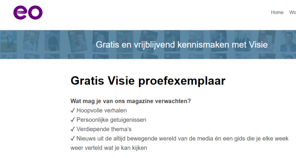 Gratis proefexemplaar Visie cadeau van de EO