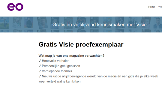 Gratis proefexemplaar Visie cadeau van de EO