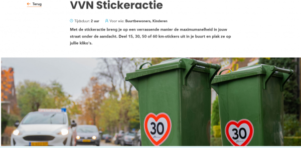 Gratis snelheidssticker cadeau bij stickeractie van VVN