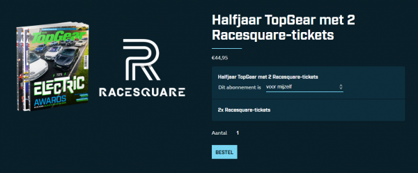 Gratis 2 tickets Racesquare cadeau bij halfjaar abonnement van TopGear