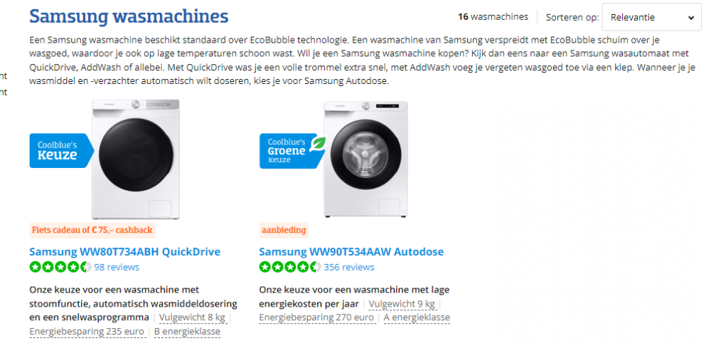 Gratis Veloretti fiets cadeau bij Samsung wasmachines van Bol.com