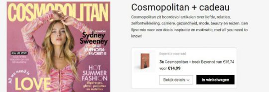 Gratis boek Beyoncé cadeau bij proefabonnement van Cosmopolitan