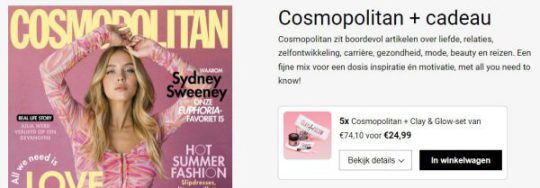 Gratis Clay & Glow-set cadeau bij proefabonnement van Cosmopolitan