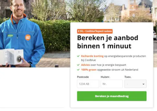 Gratis Coolblue bon van 50 euro cadeau bij Coolblue Energie