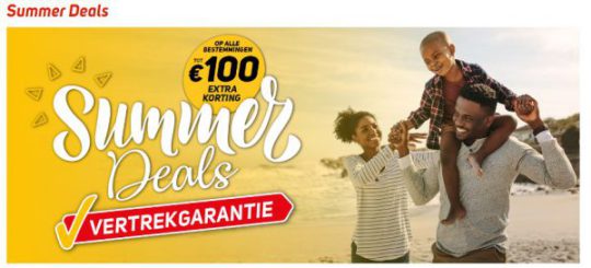 Gratis tot €100 korting cadeau bij Summer Deals van Corendon