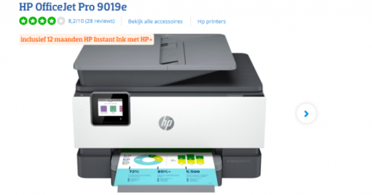 Gratis 12 maanden HP Instant Ink cadeau bij HP OfficeJet Pro van Coolblue
