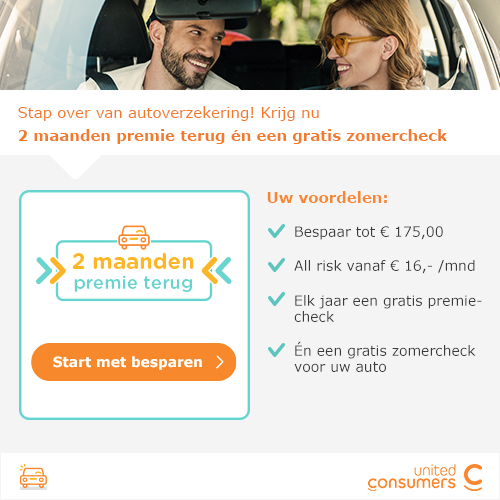 gratis 2 maanden autoverzekering en auto zomercheck bij overstappen naar unitedconsumers autoverzekering