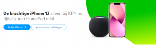 Gratis Apple HomePod mini cadeau bij abonnement Iphone 13 van KPN