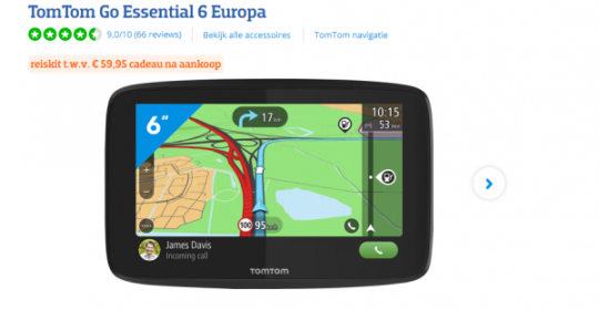 Gratis reiskit twv €59,95 cadeau bij TomTom Go Essential 6 Europa van Coolblue