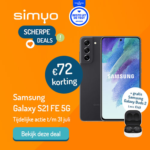 gratis samsung galaxy buds 2 cadeau bij samsung galaxy s21 fe 5g bij simyo