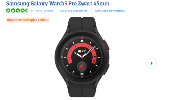 Gratis draadloze oordopjes cadeau bij Samsung Galaxy Watch5 Pro van Coolblue