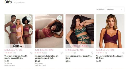 3e bh gratis of 2e bh 50% korting bij Bra Party van Hunkemoller