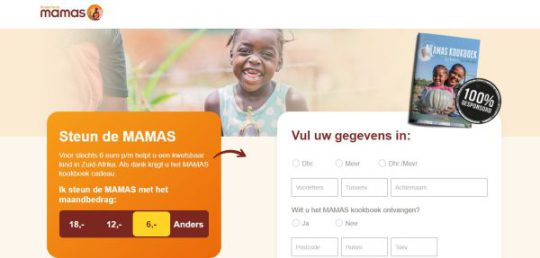 Gratis MAMAS kookboek cadeau bij steunen van de MAMAS