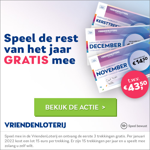 3 Gratis loten Vriendenloterij Cadeau