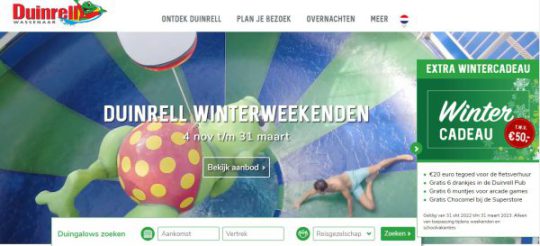 Gratis wintercadeau twv €50 bij weekendje weg van Duinrell