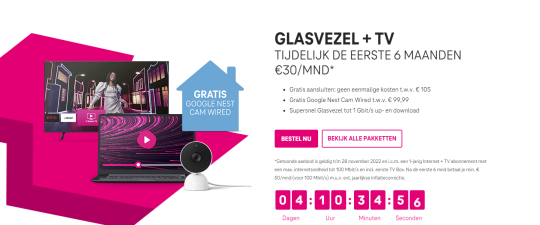 Gratis Google Nest Cam cadeau bij Black Friday van T-Mobile