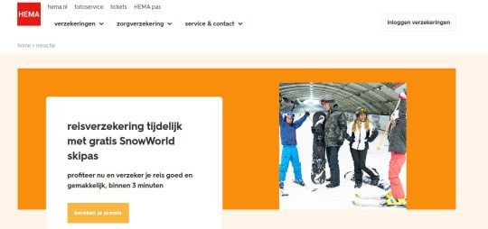 gratis SnowWorld skipas cadeau bij reisverzekering van HEMA