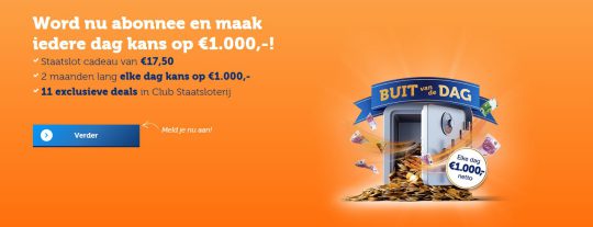 Gratis Staatslot cadeau bij meespelen van Staatsloterij