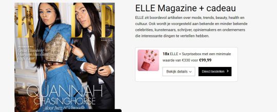 Gratis Surprisebox cadeau bij abonnement van ELLE Magazine