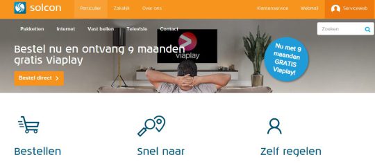 Gratis 9 maanden Viaplay cadeau bij nieuw abonnement van Solcon