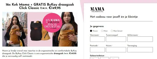 Gratis ByKay draagzak Click Classic cadeau abonnement van Kek Mama