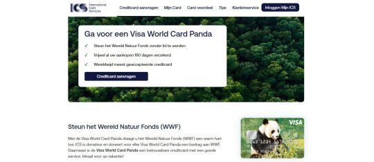 1 jaar gratis Visa World Card Panda cadeau bij creditcard van Visa