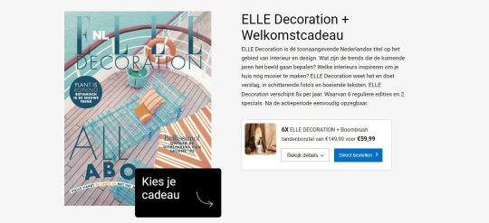 Gratis Boombrush tandenborstel bij abonnement ELLE Decoration