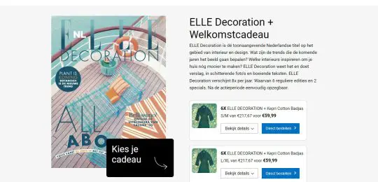Gratis Kepri Cotton Badjas bij abonnement ELLE Decoration