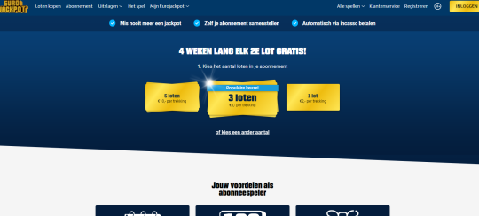 Ontvang 4 weken lang jouw 2e lot gratis bij Eurojackpot