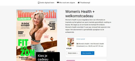 Ontvang een Gratis Women's Health Zomerboek bij een proefabonnement op Women's Health