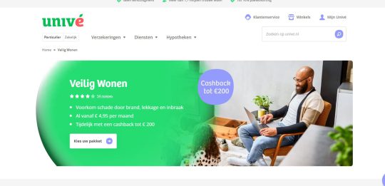 Tot 200 euro cashback cadeau bij Veilig Wonen abonnement van Univé