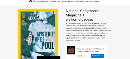 Ontvang een DSTRCT Limited Laptoptas als welkomstcadeau bij een abonnement op National Geographic Magazine