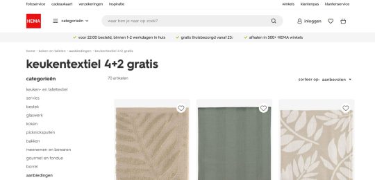 Profiteer van deze exclusieve actie: 4+2 gratis keukentextiel bij HEMA