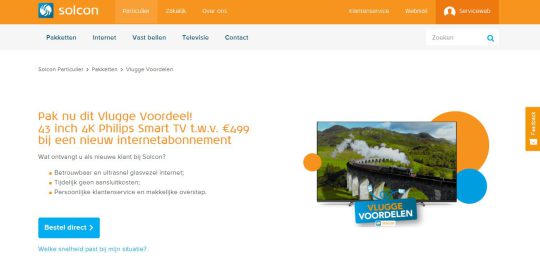 Ontvang een 43 inch 4K Philips Smart TV Welkomstcadeau bij Jouw Nieuwe Solcon Internetabonnement